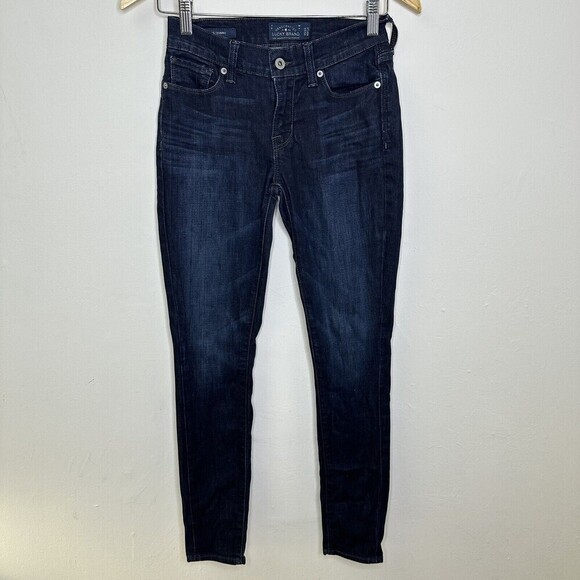Lucky Brand Jeans Brooke Skinny Jeans Size 00/24 Dark Blue Wash - Picture 1 of 10